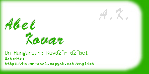 abel kovar business card